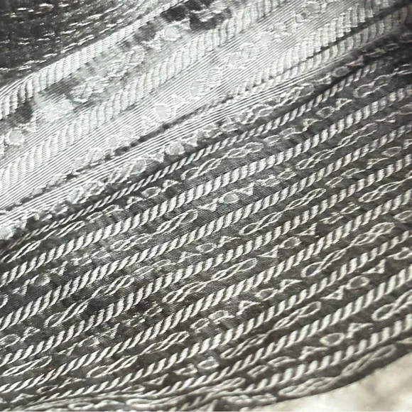 PRADA BLACK METAL HANDLE NYLON SATCHELL TOTE BAG - Picture 8 of 15